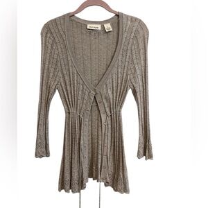 DKNY Jeans Metallic Tan Cardigan Petite Medium